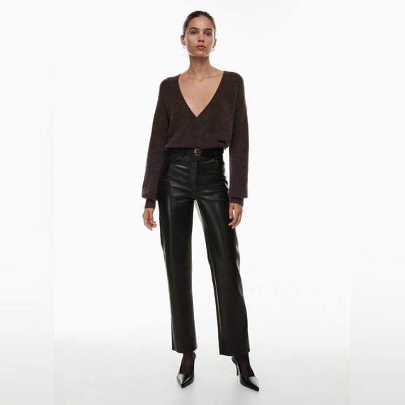 Aritzia Wilfred Melina High-waisted Vegan Leather pants size 14 - Picture 11 of 16